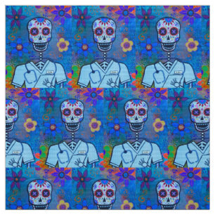 DIA DE LOS MUERTOS MALE NURSE FABRIC