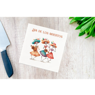 Dia de los Muertos mariacheras customisable  Napkin