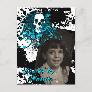 dia de los muertos memorial celebration postcard