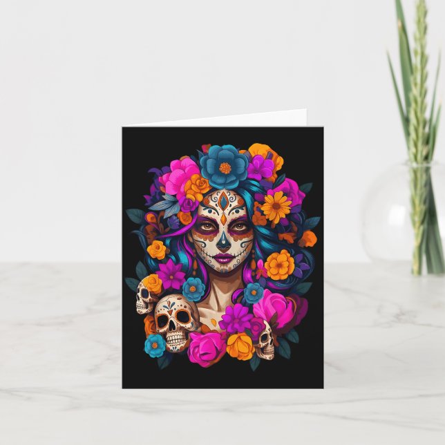 Dia De Los Muertos Mexican Day Of The Dead Sugar S Card (Front)
