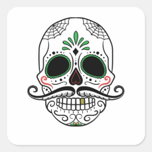 Dia De Los Muertos Mexican Halloween Fiesta Square Sticker
