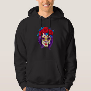 Dia De Los Muertos Mexico Women's Mask La Catrina  Hoodie