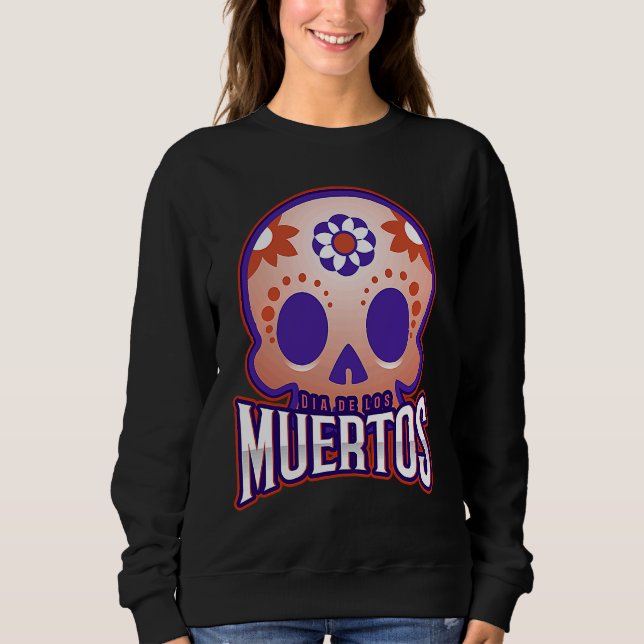 Dia de los muertos Modern colourful Skull Sweatshirt (Front)