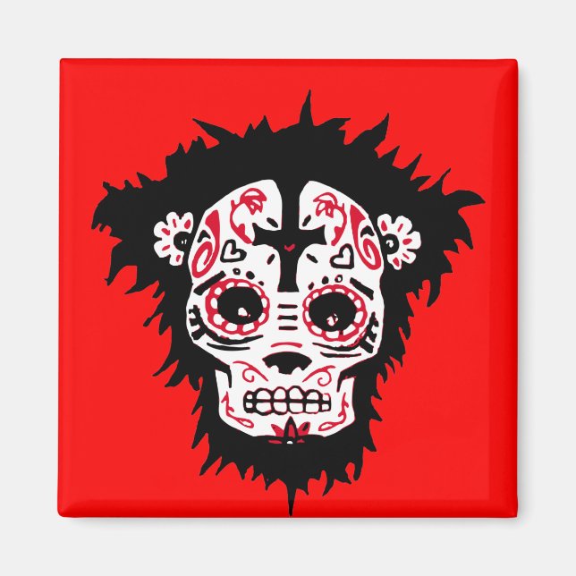 dia de los muertos monkey magnet (Front)