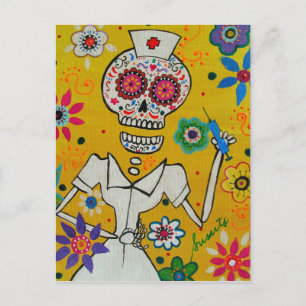 Dia de los Muertos Nurse Postcard