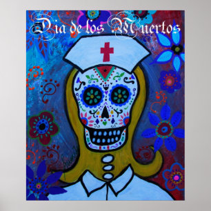 DIA DE LOS MUERTOS NURSE POSTER