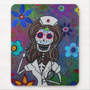 Dia de los Muertos Nurse RN Mouse Pad