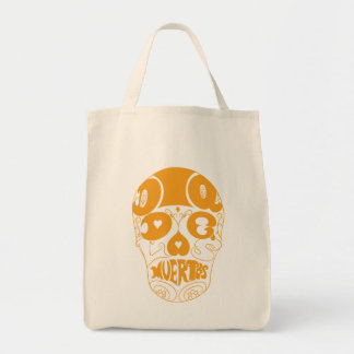 Dia De Los Muertos Orange Skull Tote