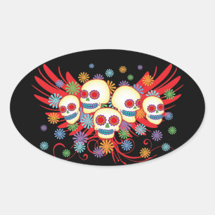 Dia de los Muertos Oval Sticker