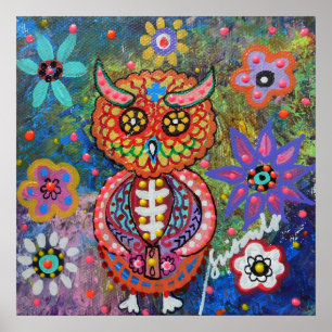 Dia de los Muertos Owl Poster