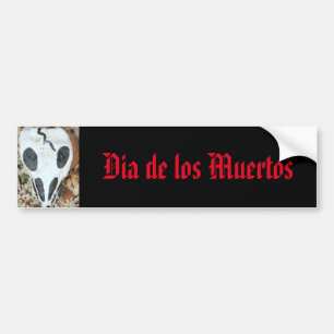 dia de los muertos painted skull bumper sticker