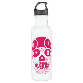 Dia De Los Muertos Pink Skull Bottle