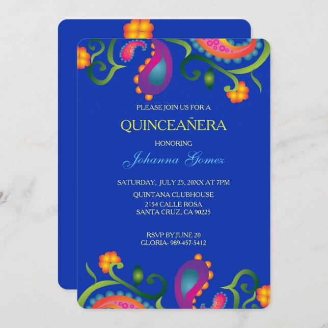 DIA DE LOS MUERTOS QUINCEAÑERA INVITATION (Front/Back)