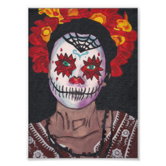 Dia De Los Muertos Red Lady Photo Print