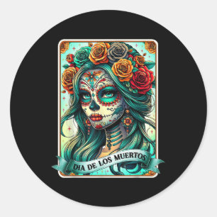 Dia De Los Muertos Rose Flower Woman Day Of The De Classic Round Sticker