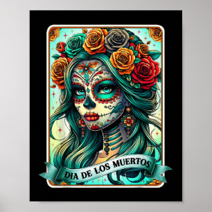 Dia De Los Muertos Rose Flower Woman Day Of The De Poster