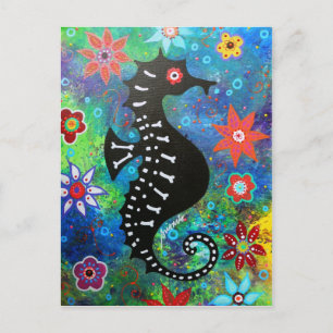Dia de los Muertos Seahorse Postcard