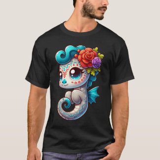 Dia De Los Muertos Seahorse T-Shirt