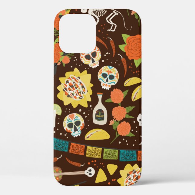 Dia De Los Muertos seamless pattern hand drawn car Case-Mate iPhone Case (Back)
