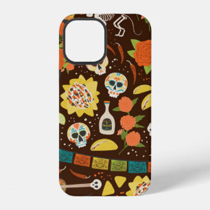 Dia De Los Muertos seamless pattern hand drawn car iPhone 12 Case