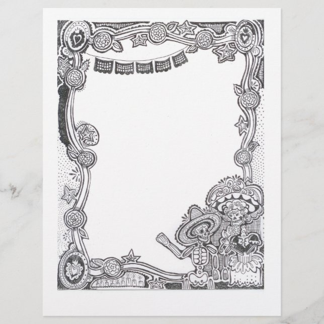 Dia De Los Muertos Skeleton Frame - (Front)