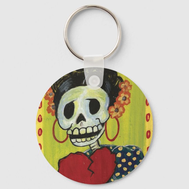 dia de los muertos skeleton keychain (Front)