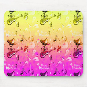 Dia De Los Muertos- Skeleton Playing a Guitar Mouse Pad