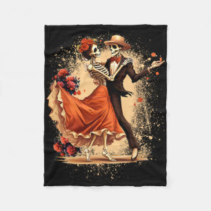 Dia De Los Muertos Skeletons Dancing Mexican Day O Fleece Blanket