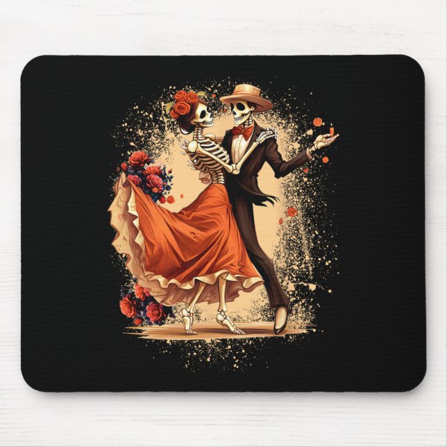 Dia De Los Muertos Skeletons Dancing Mexican Day O Mouse Pad (Front)