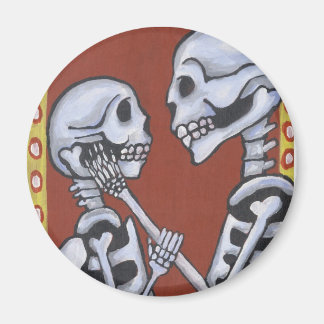 Dia de los muertos skeletons in love magnet