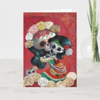 Dia de Los Muertos Skeletons Mother and Daughter
