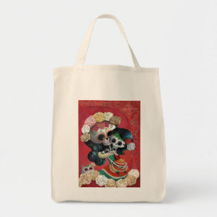 Dia de Los Muertos Skeletons Mother and Daughter Tote Bag