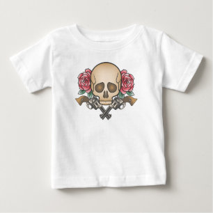 Dia de los Muertos Skull and Guns   Ruffle Tee