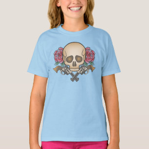 Dia de los Muertos Skull and Guns   Sleeve Shirt