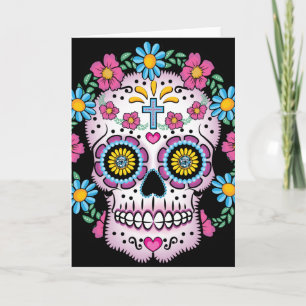 Dia de los Muertos Skull Card