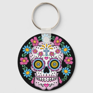 Dia de los Muertos Skull Key Ring
