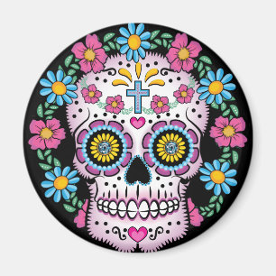 Dia de los Muertos Skull Magnet