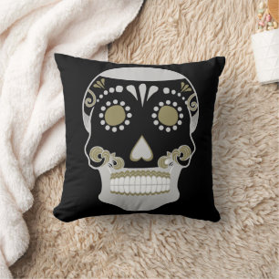 Día De Los Muertos Skull Print Cushion