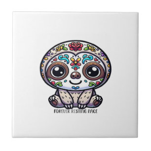Dia De Los Muertos Sloth Active T-Shirt Ceramic Tile