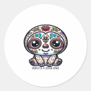Dia De Los Muertos Sloth Active T-Shirt Classic Round Sticker