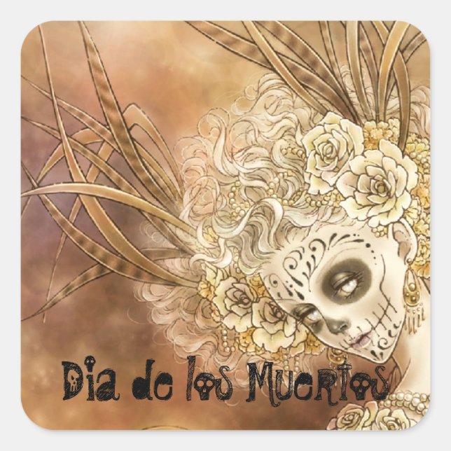 Dia de los Muertos Square Sticker (Front)