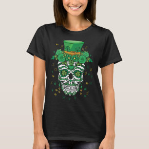 Dia De Los Muertos St Patty's Day Irish Flower Par T-Shirt