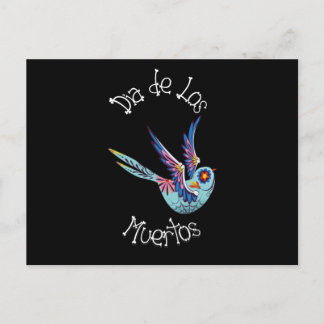 Dia de los Muertos- Sugar Candy Bird Postcard