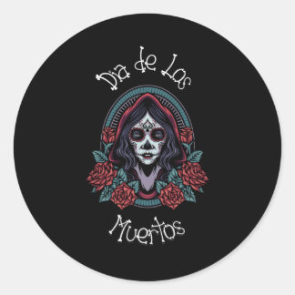 Dia de los Muertos- Sugar Candy Skull Classic Round Sticker