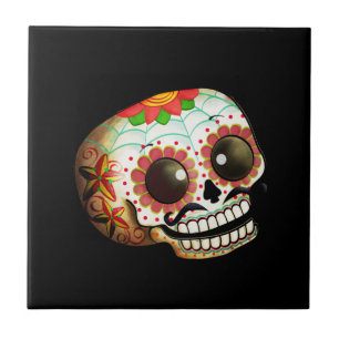Dia de Los Muertos Sugar Skull Art Ceramic Tile