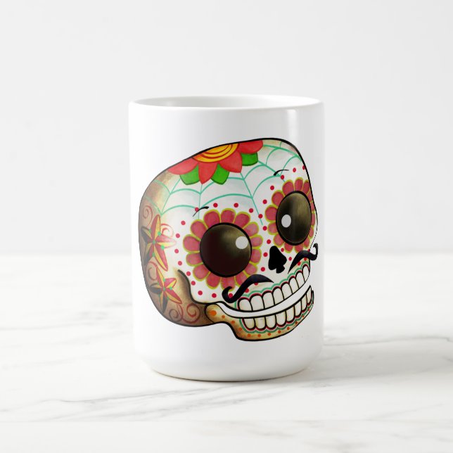 Dia de Los Muertos Sugar Skull Art Coffee Mug (Center)