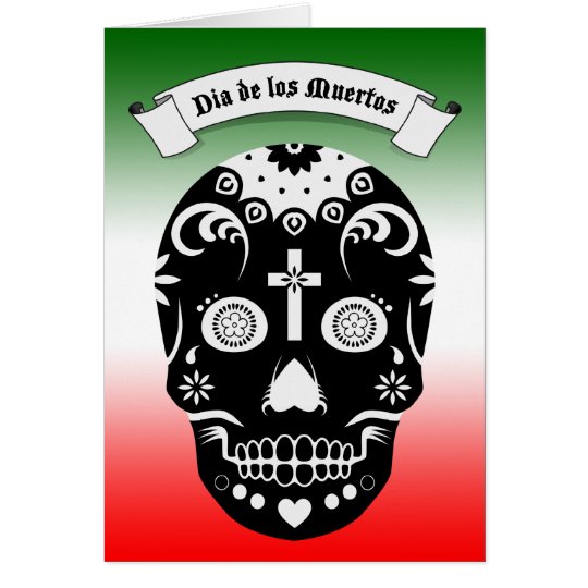 dia de los muertos sugar skull card