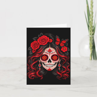 Dia de los muertos sugar skull catrina dead day card