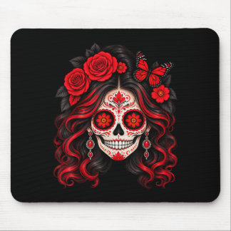 Dia de los muertos sugar skull catrina dead day mouse pad