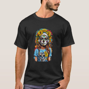 Dia de los Muertos Sugar Skull Day of the Dead Cat T-Shirt